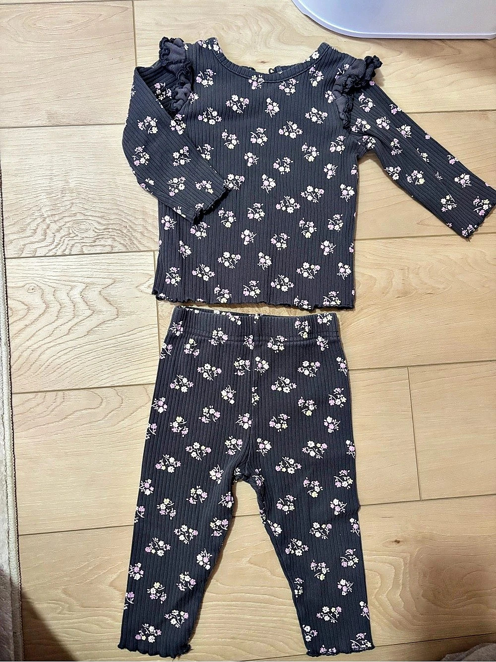 George Floral Ribbed Matching Set 6-12M